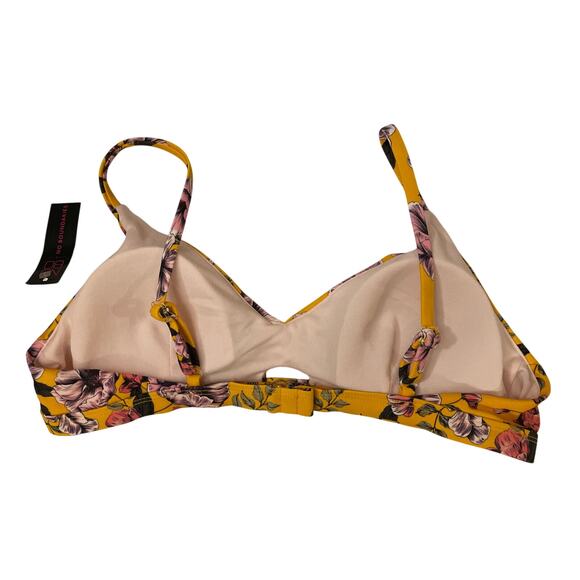 Women Misses No Boundaries Yellow Pink Olympic Gold Bikini Swim Top L 11/13 NWT - Picture 2 of 9
